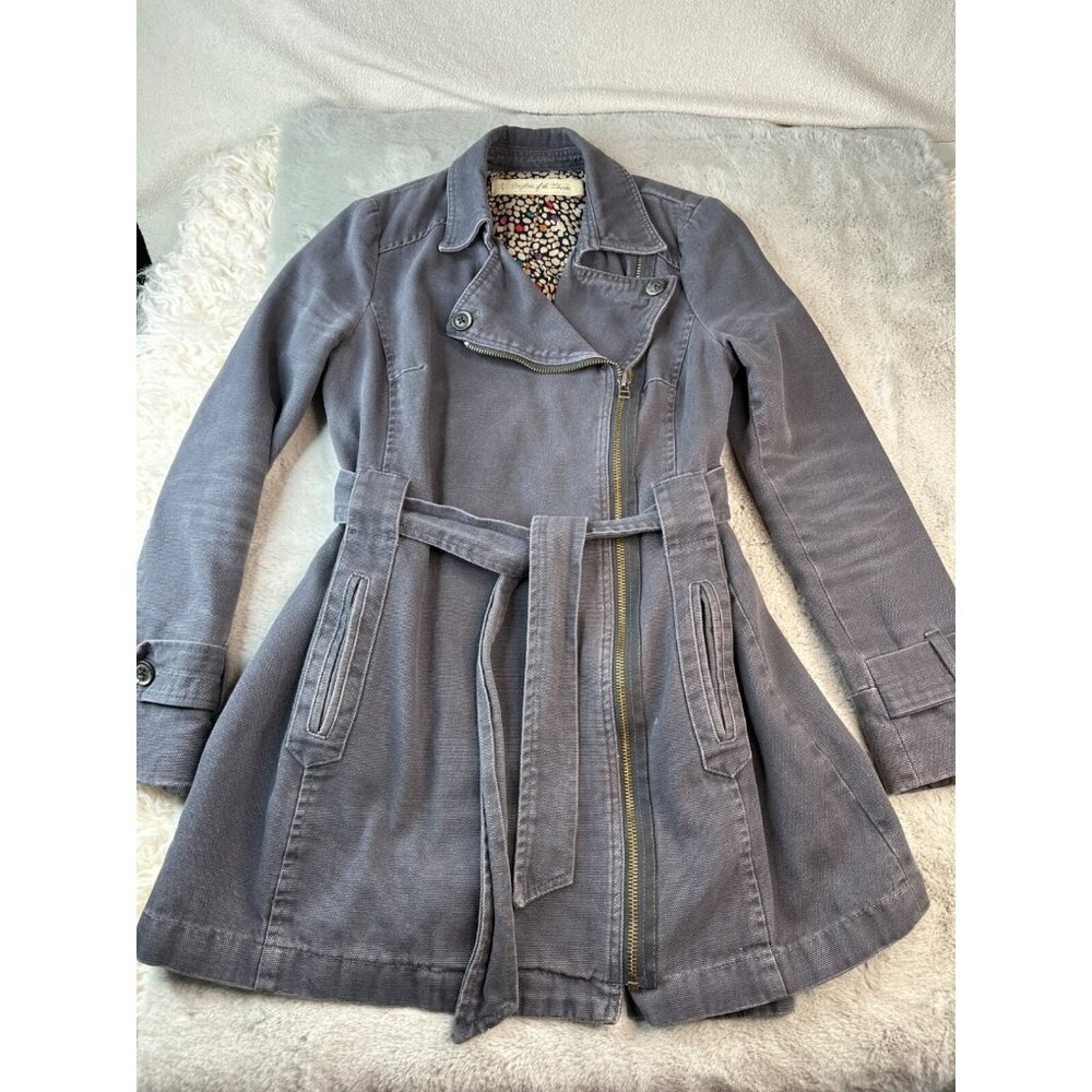 Anthropologie Daughters of the Liberation Jacket Womens 6‎ Belted Zip Utility